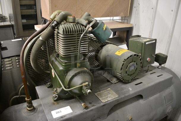 C&H Distributors Metal Commercial Floor Style Air Compressor. 230 Volts,  Phase. 60x24x44 - Image 3 of 8