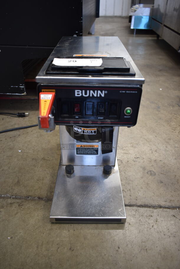 2010 Bunn CWTF15-TC Stainless Steel Commercial Countertop Coffee Machine w/ Hot Water Dispenser and Poly Brew Basket. 120 Volts, 1 Phase.