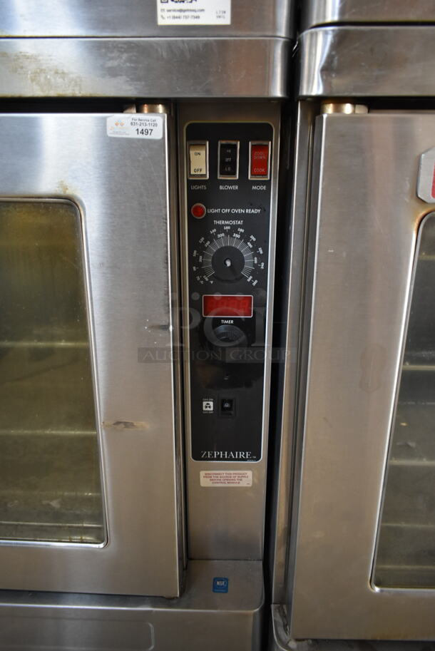 2 Blodgett Zephaire-200-G Stainless Steel Commercial Natural Gas Powered Full Size Convection Ovens w/ View Through Doors, Metal Oven Racks and Thermostatic Controls on Commercial Casters. 60,000 BTU. 2 Times Your Bid! - Image 5 of 9