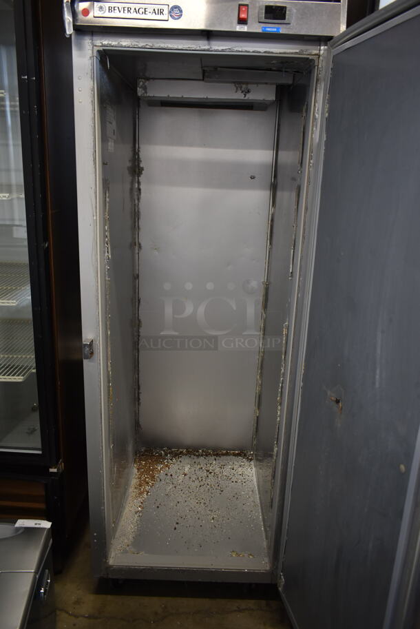 Beverage Air HF1-1S Stainless Steel Commercial Single Door Reach In Cooler on Commercial Casters. 115 Volts, 1 Phase. Tested and Powers On But Does Not Get Cold  - Image 5 of 7