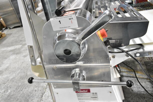BRAND NEW SCRATCH AND DENT! Estella 348DSF94 Metal Commercial Floor Style Reversible Dough Sheeter on Commercial Casters. 110 Volts, 1 Phase. Tested and Working! - Image 8 of 10