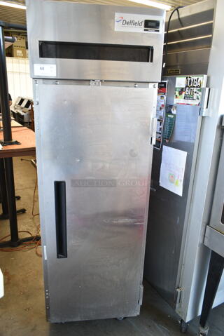 2016 Delfield 6125CL-S-64 Stainless Steel Commercial Single Door Reach In Freezer on Commercial Casters. 115 Volts, 1 Phase. Tested and Does Not Power On