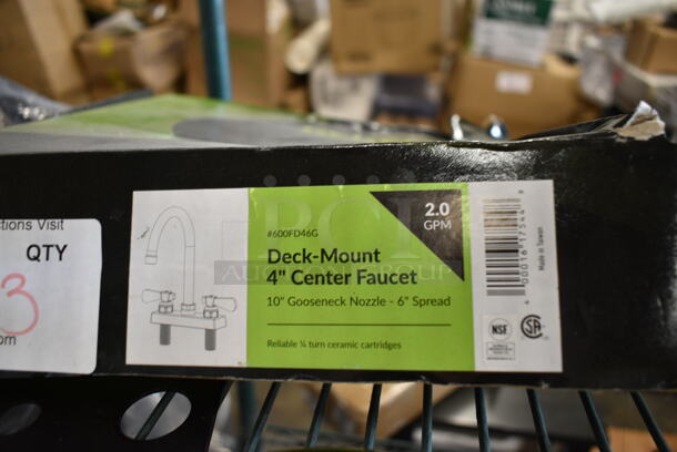 ALL ONE MONEY! Tier Lot of 3 Sink Accessories Including Regency 600FD46G Regency Deck-Mounted Faucet with 4" Centers and 6" Swivel Gooseneck Spout, Handles No Faucet and Hoses - Image 4 of 9