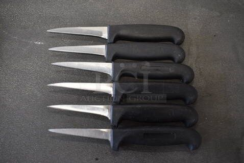 6 Sharpened Stainless Steel Paring Knives. Includes 7.5". 6 Times Your Bid!