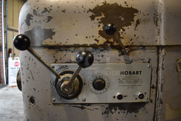 Hobart M 802 Metal Commercial Floor Style 80 Quart Planetary Dough Mixer w/ Metal Mixing Bowl, Bowl Dolly, Bowl Adapter, Dough Hook, Paddle and Whisk Attachments. 208 Volts, 3 Phase. 25x48x64 - Image 2 of 9