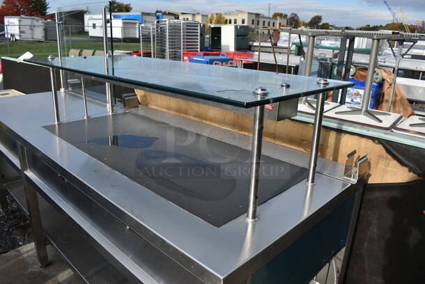 Stainless Steel Commercial Warming Counter w/ Shelf and Sneeze Guard Panel. 95x34x50 - Image 3 of 6