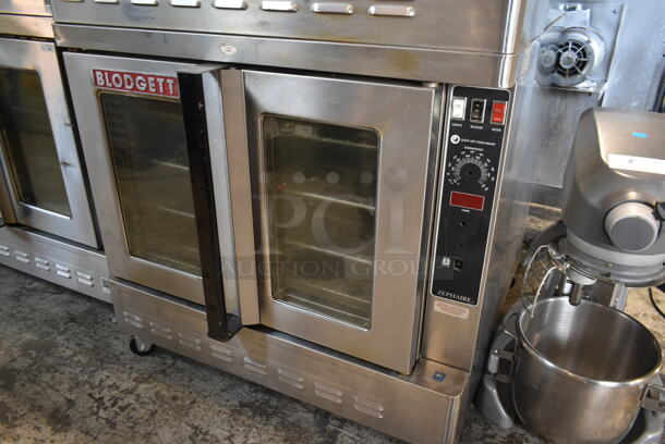 2 Blodgett Zephaire-200-G Stainless Steel Commercial Natural Gas Powered Full Size Convection Ovens w/ View Through Doors, Metal Oven Racks and Thermostatic Controls on Commercial Casters. 60,000 BTU. 2 Times Your Bid! - Image 3 of 9