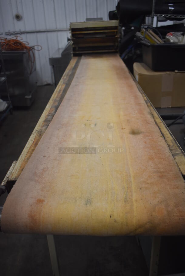 Acme 8-12 Metal Commercial Floor Style Dough Sheeter w/ 9' Conveyor Belt. 110 Volts, 1 Phase. 132x22x57. Tested and Working! - Image 4 of 9
