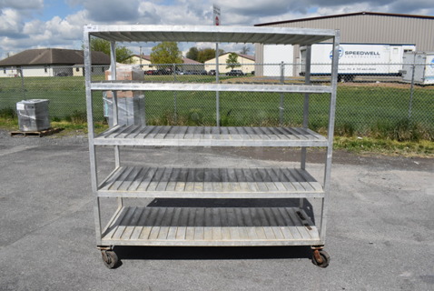 Metal 5 Tier Shelving Unit on Commercial Casters. 