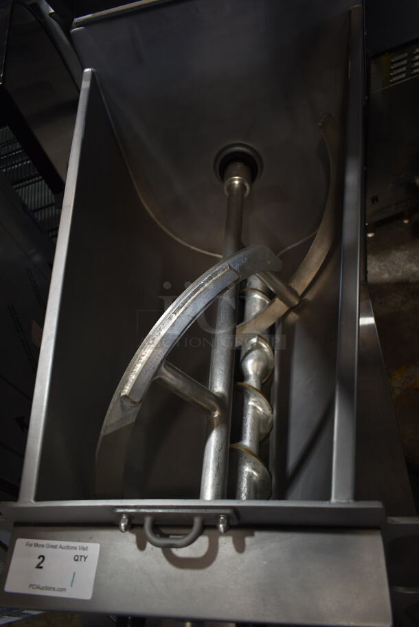 2019 Hobart MG2032 Metal Commercial Floor Style Electric Powered Meat Grinder w/ Foot Pedal on Commercial Casters. 208 Volts, 3 Phase. - Image 6 of 6