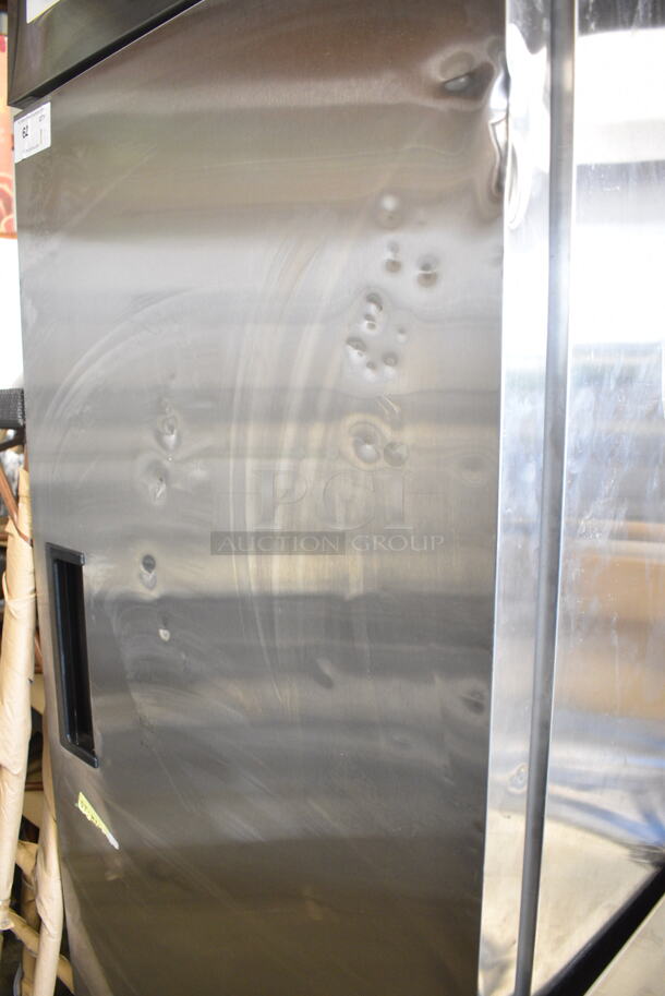 BRAND NEW SCRATCH AND DENT! 2024 Avantco 178A19FHC Stainless Steel Commercial Single Door Reach In Freezer w/ Poly Coated Racks on Commercial Casters. 115 Volts, 1 Phase. Tested and Working! - Image 5 of 7