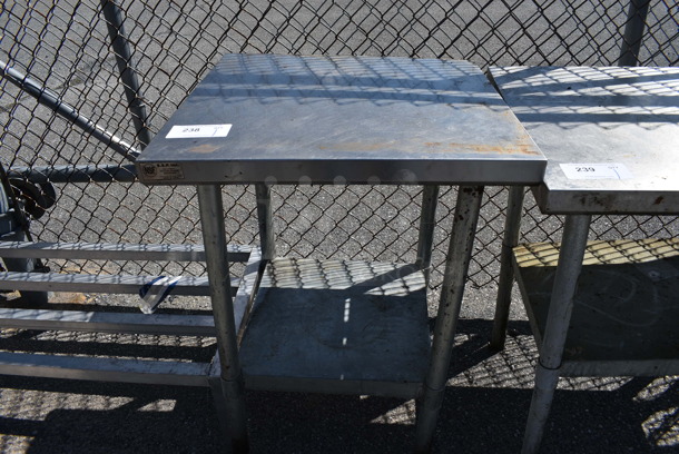 Stainless Steel Table w/ Metal Under Shelf. 24x24x35