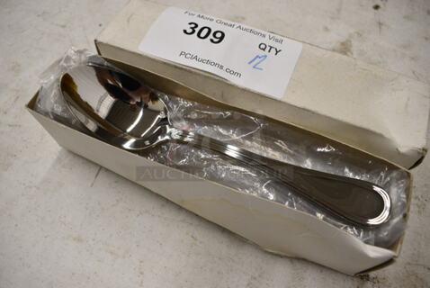 12 BRAND NEW IN BOX! Stainless Steel Spoons. 8". 12 Times Your Bid!