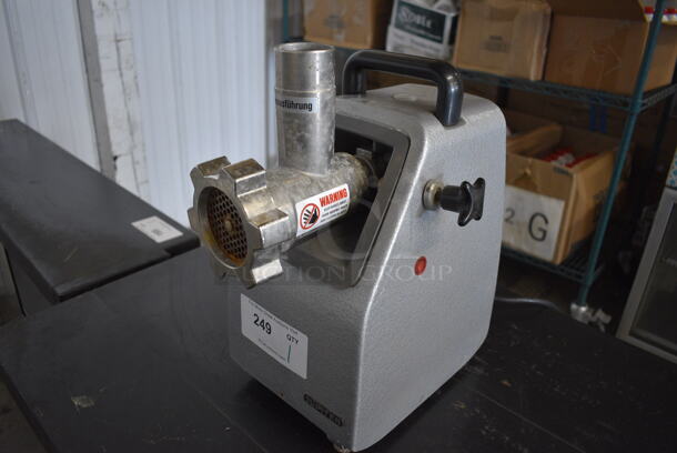 Jupiter Model 863 Metal Commercial Countertop Meat Grinder. 110 Volts, 1 Phase. 8x13x15. Tested and Working!
