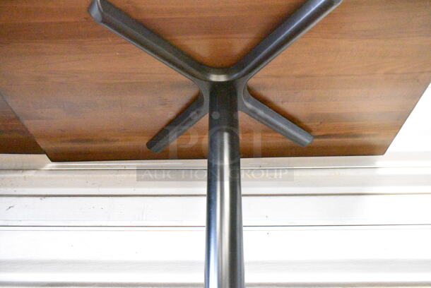 6 BRAND NEW SCRATCH AND DENT! Wooden Dining Height Table on Black Metal Table Base. 6 Times Your Bid!  - Image 9 of 9