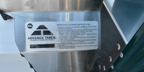 BRAND NEW! Advance Tabco DTC-S70-36R-X Stainless Steel Commercial Right Side Clean Dish Table.  - Image 5 of 5