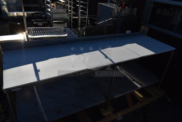 BRAND NEW SCRATCH AND DENT! Stainless Steel Commercial Table w/ Back Splash and Under Shelf. - Image 2 of 3