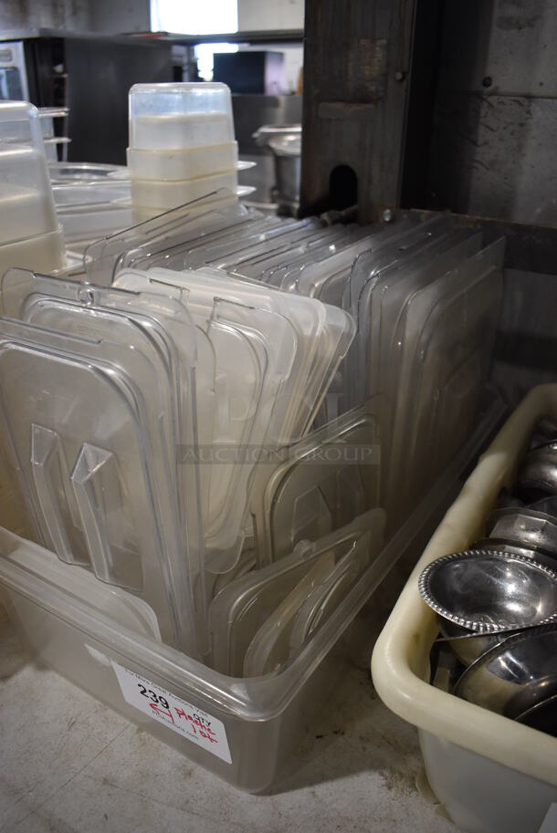 ALL ONE MONEY! Lot of Various Clear Poly Drop In Bins and Lids. Includes 1/6x4, 1/6x6, 1/9x4 - Image 3 of 9