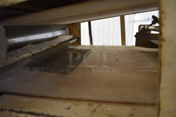 Moline Metal Commercial Floor Style Dough Sheeter on Commercial Casters. 250 Volts, 3 Phase. 56x30x55 - Image 8 of 9