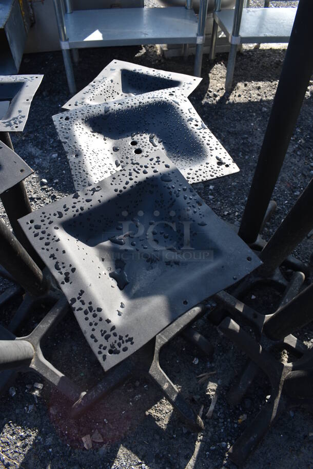 3 Black Metal Dining Height Table Bases. 22x22x28. 3 Times Your Bid! - Image 2 of 3