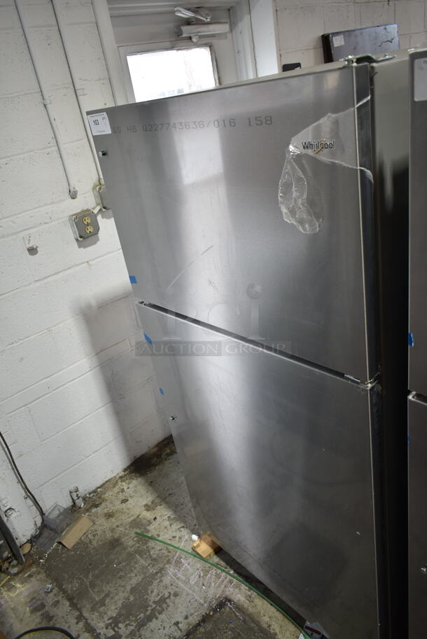 BRAND NEW SCRATCH AND DENT! 2023 Whirlpool WRT311FZDM02 Stainless Steel Cooler Freezer Combo. 115 Volts, 1 Phase. Tested and Powers On But Does Not Get Cold - Image 2 of 8