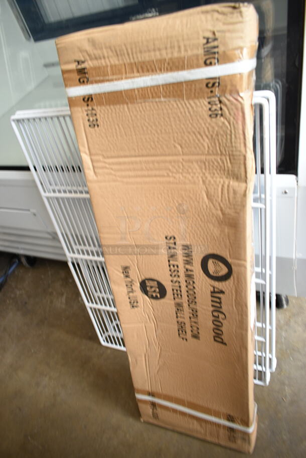 BRAND NEW SCRATCH AND DENT! AmGood AMG WS-1036 Stainless Steel Wall Shelf. - Image 2 of 3