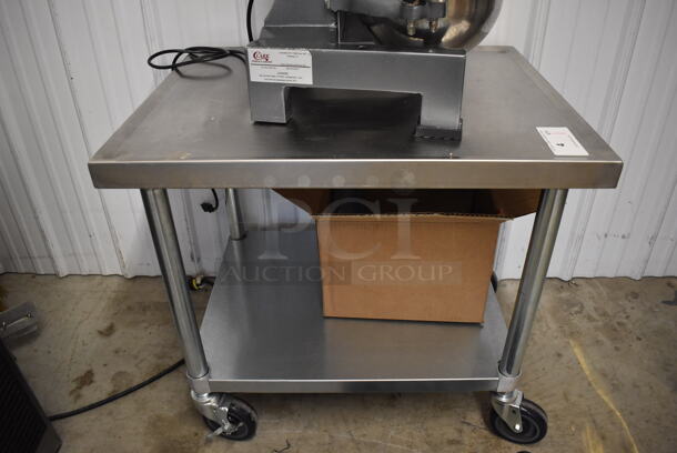 Stainless Steel Commercial Equipment Stand w/ Under Shelf on Commercial Casters. 24x30x28.5
