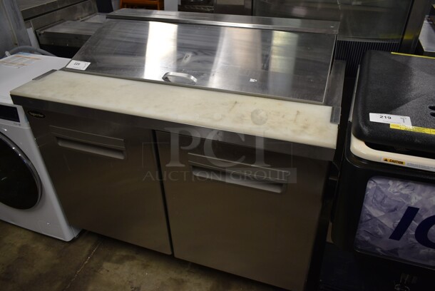 Superior SP48-12 Stainless Steel Commercial Sandwich Salad Prep Table Bain Marie Mega Top on Commercial Casters. 115 Volts, 1 Phase. Tested and Powers On But Does Not Get Cold