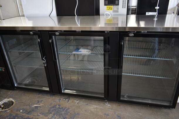 BRAND NEW SCRATCH AND DENT! 2023 Avantco 178UBB4GHC Metal Commercial 3 Door Back Bar Cooler Merchandiser. 115 Volts, 1 Phase. Tested and Working! - Image 4 of 10