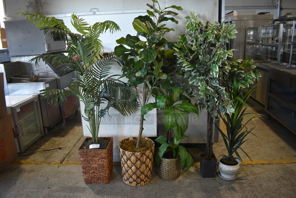 5 Various Fake Plants. Includes 14x14x69. 5 Times Your Bid!