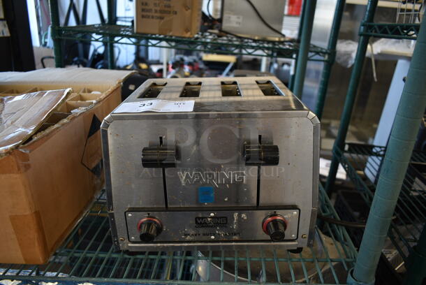 Waring WCT800RC Stainless Steel Commercial Countertop 4 Slot Toaster. 120 Volts, 1 Phase.