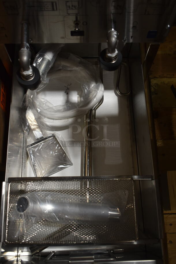 BRAND NEW! 2023 Pitco Frialator P14 Stainless Steel Commercial Portable Fryer Oil Filter Machine on Commercial Casters. 115 Volts, 1 Phase.  - Image 4 of 7