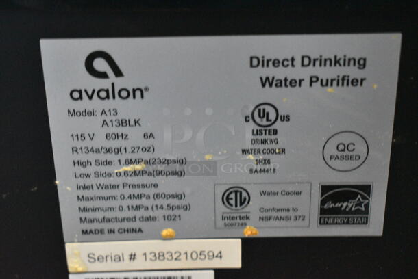 LIKE NEW! Avalon A13BLK Electric Bottleless Water Cooler Water Dispenser. 115 Volts, 1 Phase. Tested and Working! - Image 4 of 4