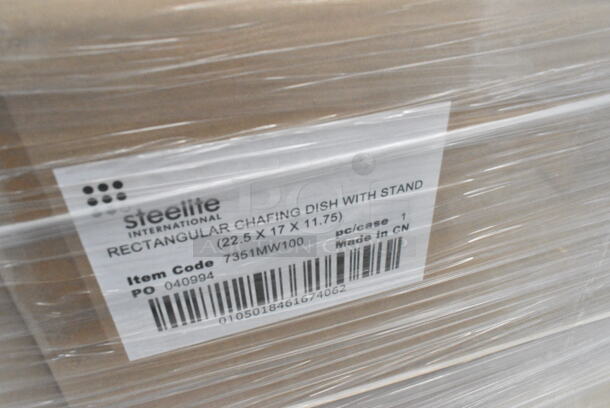 12 BRAND NEW! Steelite International 7351MW100 Chafing Dish 8 Qt. 22-1/2" X 17" X 11-3/4". 12 Times Your Bid!  - Image 4 of 7