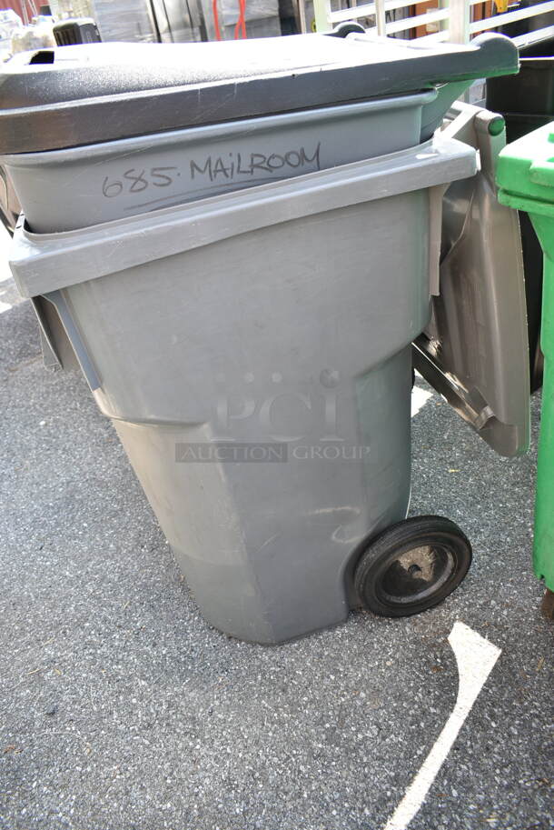 3 Poly Outdoor Trash Cans. 24x28x44, 27x31x43, 26x31x32. 3 Times Your Bid! - Image 10 of 11