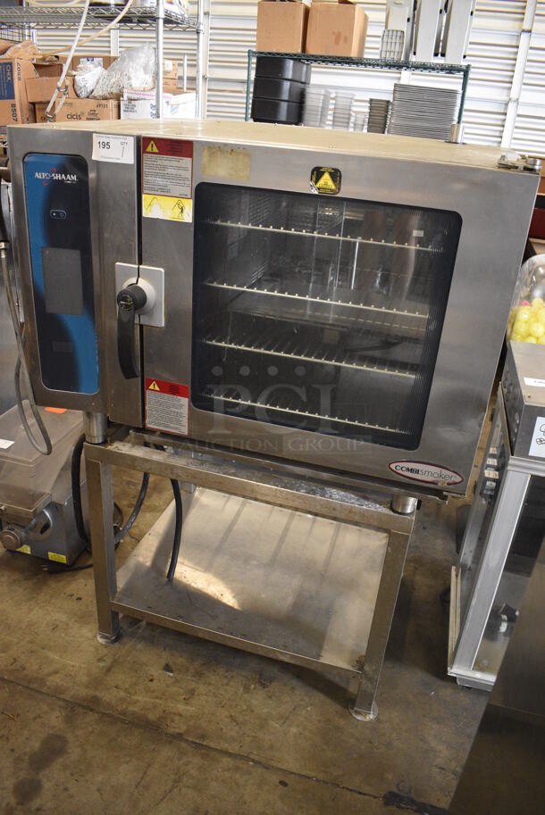 2014 Alto Shaam Model 7.14 ES Stainless Steel Commercial Electric Powered Combitherm Convection Oven w/ View Through Door and Metal Oven Racks on Equipment Stand. 208-240 Volts, 3 Phase. 45x44x61 - Image 3 of 9