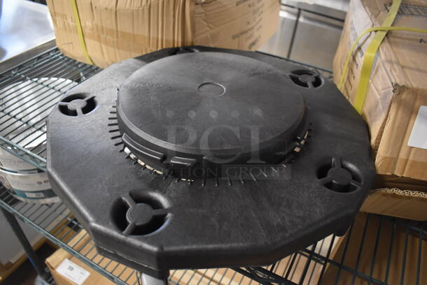 2 BRAND NEW IN BOX! Winco DLR-2 Black Poly Trash Can Dollies on Commercial Casters. 18x18x6.5. 2 Times Your Bid! - Image 2 of 4