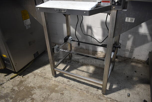 Hobart Model HWS-4C Stainless Steel Commercial Floor Style Wrapping Station w/ Monitor and Hobart Label Dispenser. 120 Volts, 1 Phase. Tested and Working! - Image 4 of 6