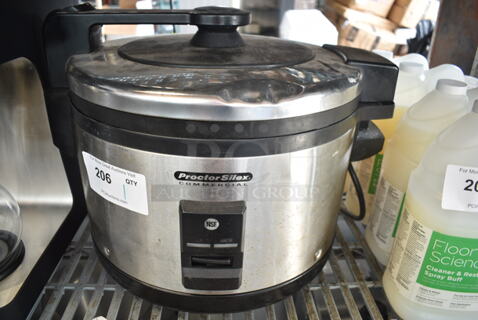 Proctor Silex 37560 Stainless Steel Rice Cooker. 120 Volts, 1 Phase. Cannot Test Due To Broken Latch