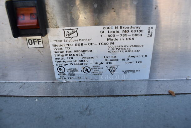 Duke SUB-CP-TC60 M Stainless Steel Commercial Subway Make Line w/ Lowering Sneeze Guard. 120 Volts, 1 Phase. 60x34x56 - Image 5 of 6