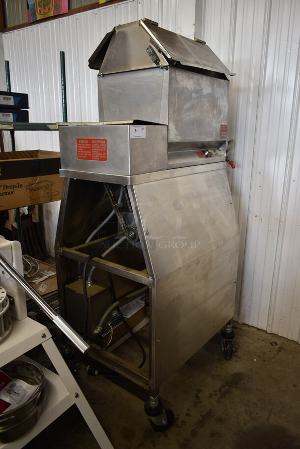 Superior HDMF62 Stainless Steel Commercial Floor Style Horizontal Tortilla Masa Extruder Feeder on Commercial Casters. 208 Volts, 3 Phase.  - Image 3 of 9