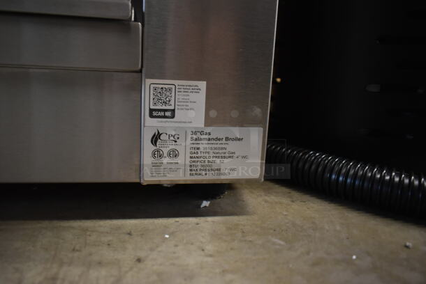 BRAND NEW SCRATCH AND DENT! Cooking Performance Group 351S36SBN Stainless Steel Commercial 36" Natural Gas Powered Salamander Broiler Cheese Melter. - Image 4 of 4