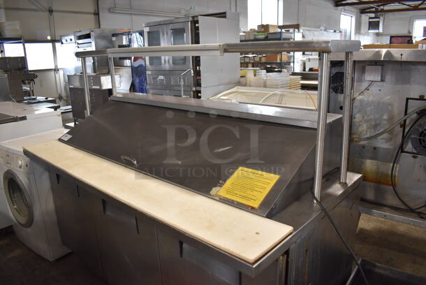 True TSSU-72-30M-B Stainless Steel Commercial Sandwich Salad Prep Table Bain Marie Mega Top w/ Over Shelf on Commercial Casters. 115 Volts, 1 Phase. 72x34x59. Tested and Working! - Image 3 of 9