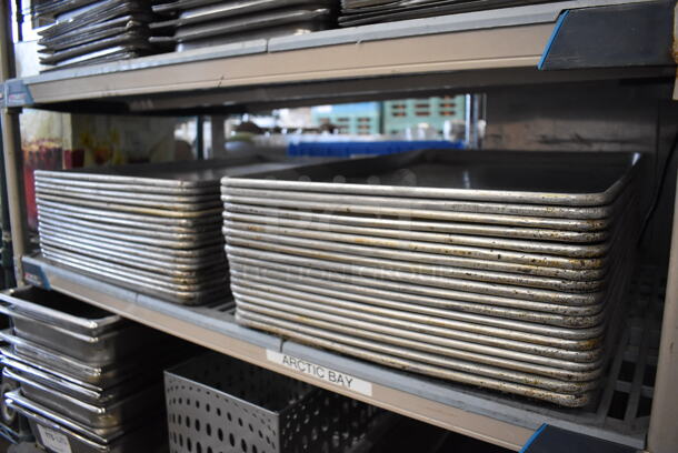 ALL ONE MONEY! Tier Lot of 34 Metal Full Size Baking Pans. 18x26x1 - Image 4 of 6