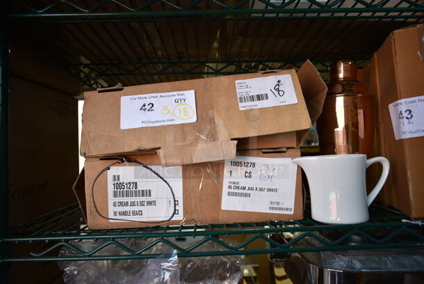 3 Boxes of 6 BRAND NEW! White Ceramic Cream Jug Pitchers. 3 Times Your Bid! - Image 2 of 4