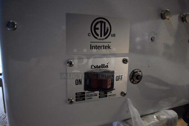 BRAND NEW SCRATCH AND DENT! Estella 348BSLICE58 Metal Commercial Countertop 5/8" Thickness Bread Slicer. 110 Volts, 1 Phase. 25x25x28. Tested and Working! - Image 9 of 10