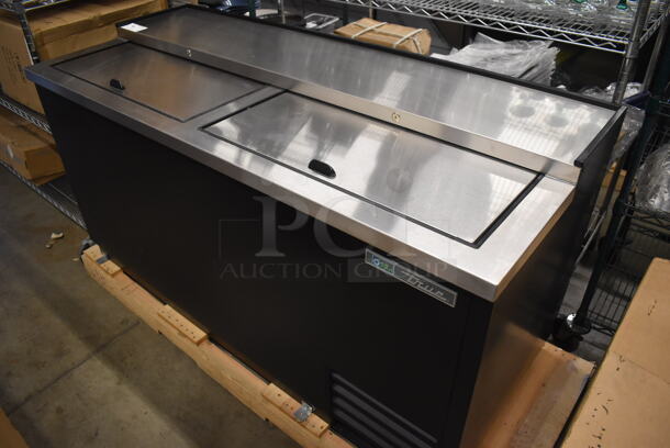 BRAND NEW! 2019 True TD-65-24-HC Stainless Steel Commercial Bottled Back Bar Cooler w/ 2 Sliding Lids. 115 Volts, 1 Phase. 64.5x27x33.5. Tested and Working! - Image 3 of 7