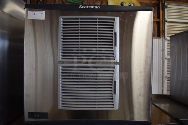 BRAND NEW! 2022 Scotsman C1030MA-32F Commercial Stainless Steel Ice Cube Machine With Storage Bin, Ice Scooper And Additional Parts On Black Legs. 208/230V, 1 Phase. Tested And Working!  - Image 2 of 11