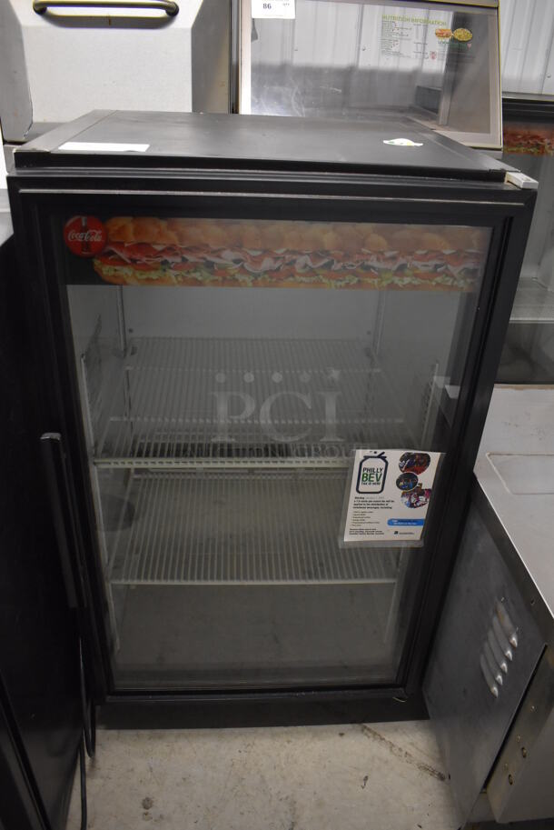 2013 True GDM-07 Metal Commercial Mini Cooler Merchandiser w/ Poly Coated Racks. 115 Volts, 1 Phase. 24x24x39. Tested and Working!