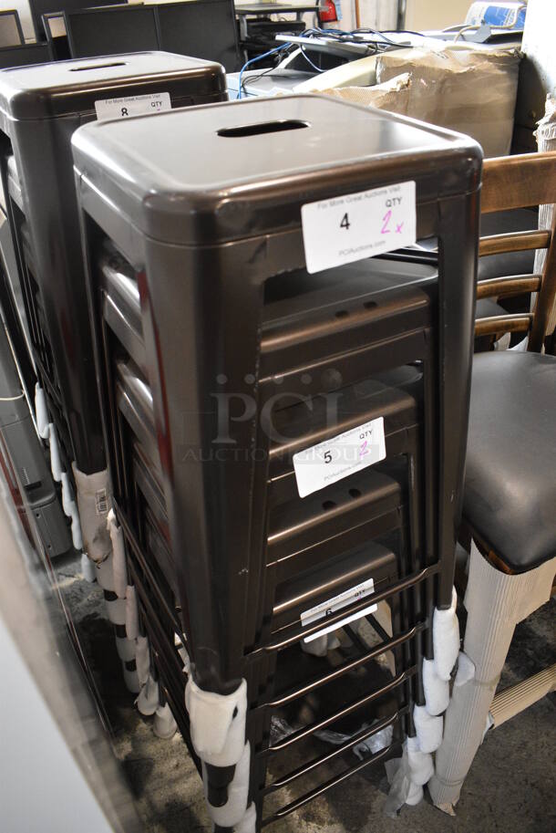 2 BRAND NEW SCRATCH AND DENT! Lancaster Table & Seating Alloy Series Copper Stackable Metal Indoor / Outdoor Industrial Tolix Style Barstool with Drain Hole Seat. 16.5x16.5x30. 2 Times Your Bid! - Image 5 of 7